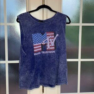 MTV Blue Tank Top Size 1X